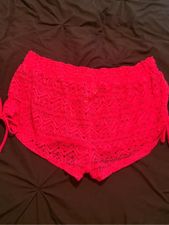 No Boundaries Other - No Boundaries Crochet Lace Beach Shorts - Hot Pink